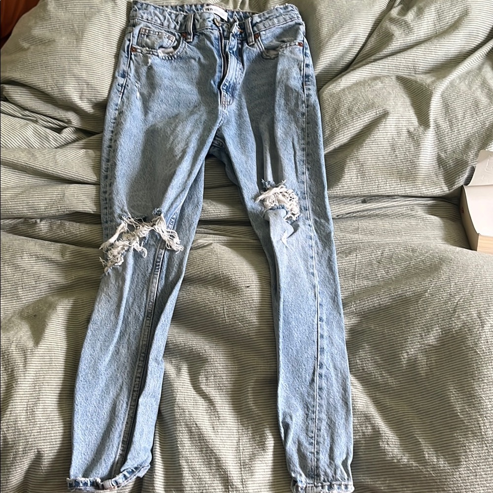 Light Blue Distressed Women's Jeans